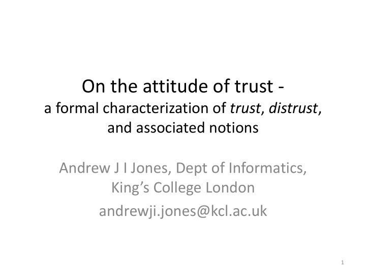 on the attitude of trust