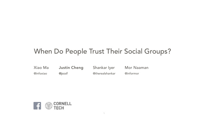 when do people trust their social groups