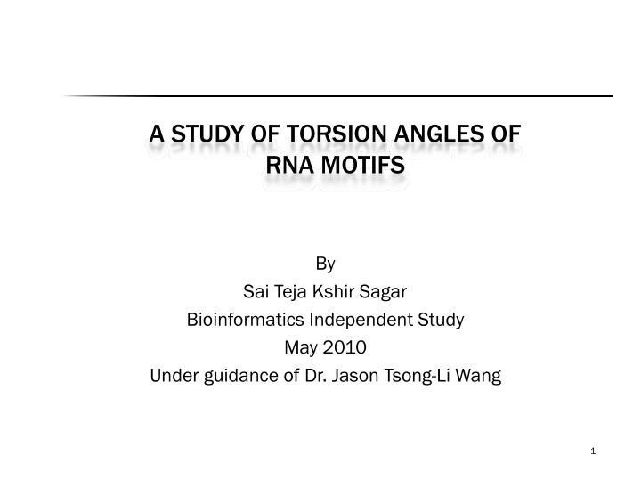 a study of torsion angles of rna motifs