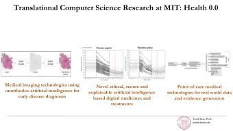 Translational Computer Science Research at MIT: Health 0.0  Medical imaging technologies using