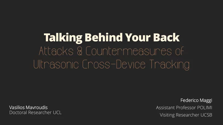 attacks countermeasures of ultrasonic cross device