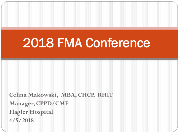2018 fma a con onference erence