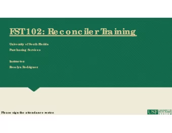 F  F  ST  ST  102: Re c onc ile r  102: Re c onc ile r  T  T  r  r  aining  aining  Unive r  Unive