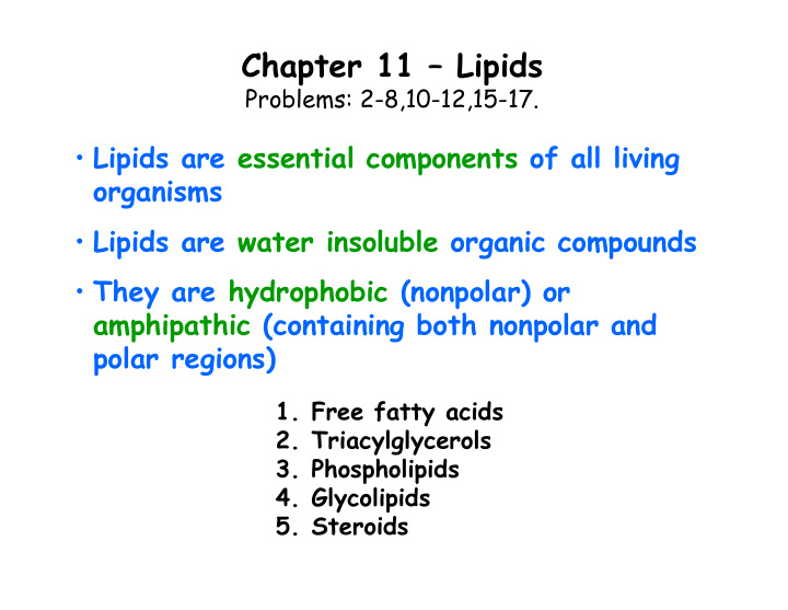chapter 11 lipids