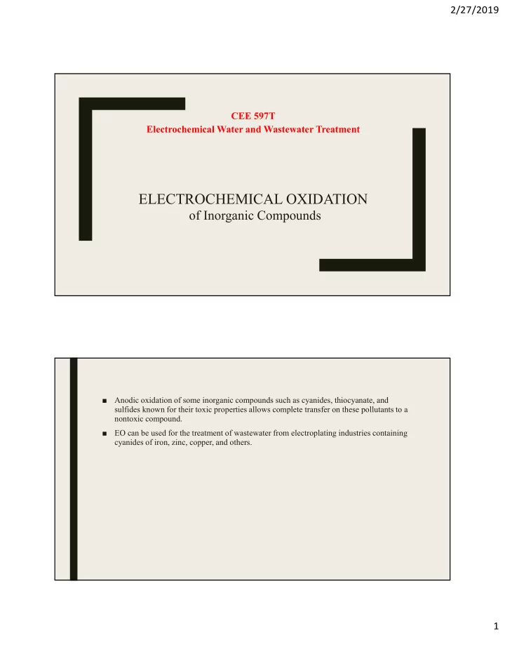 electrochemical oxidation