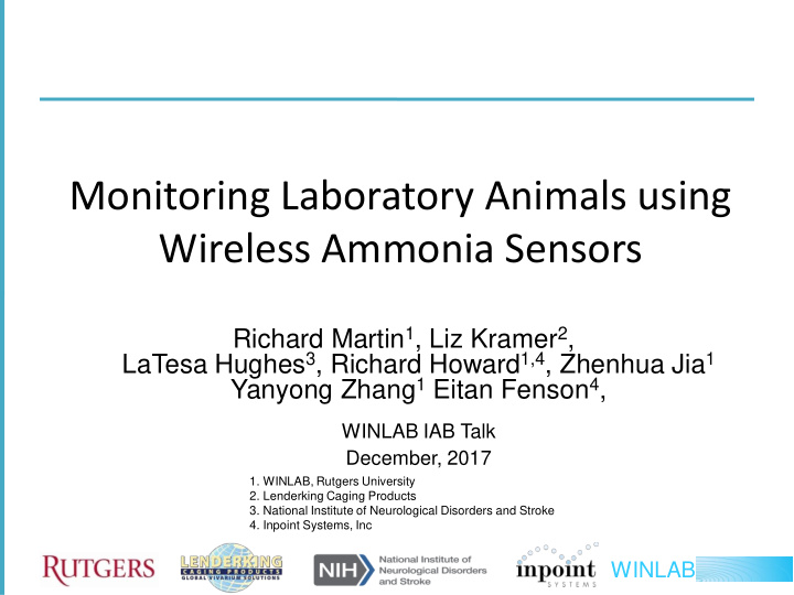 monitoring laboratory animals using wireless ammonia