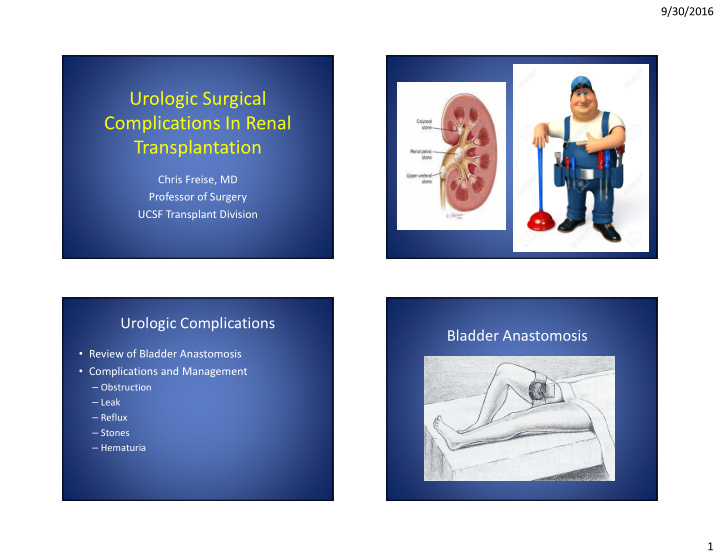 urologic surgical complications in renal transplantation