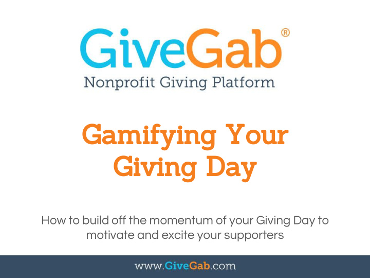 gamifying your giving day