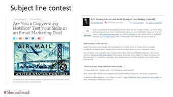 Subject line contest  Subject line contest  Examples of subject lines  Meet The Guy We Gave $2000