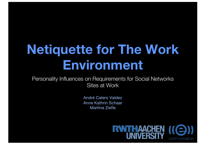 netiquette for the work environment