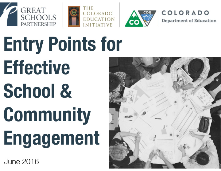 entry points for effective school community engagement