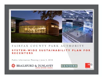 F A I R F A X  C O U N T Y  P A R K  A U T H O R I T Y  S Y S T E M - W I D E  S U S T A I N A B I