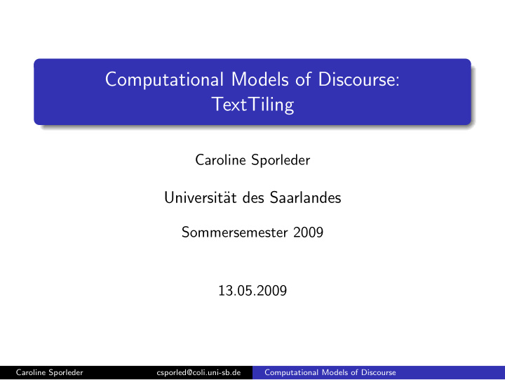 computational models of discourse texttiling