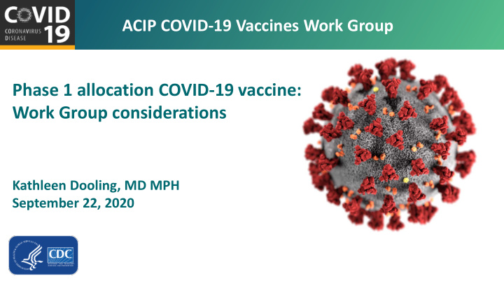 phase 1 allocation covid 19 vaccine work group
