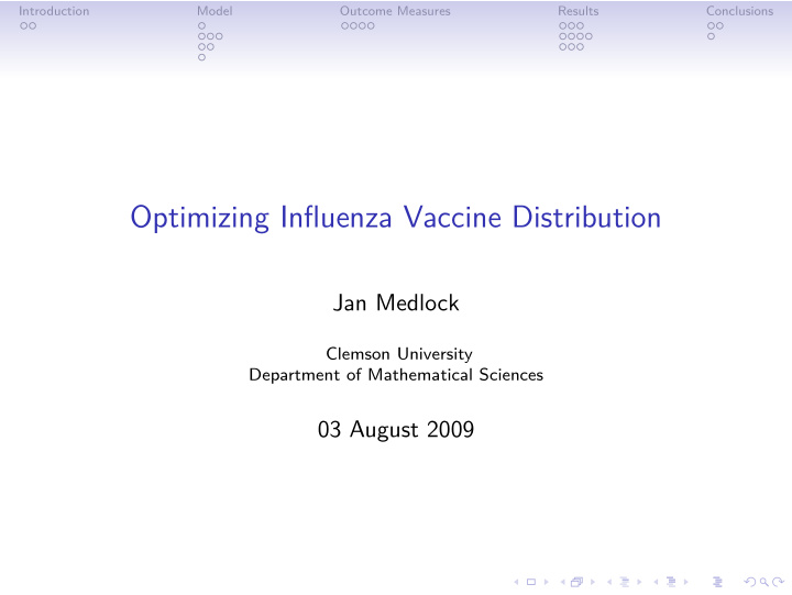 optimizing influenza vaccine distribution