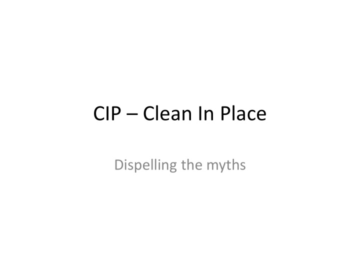 cip clean in place