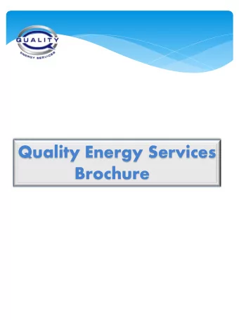 Quality Energy Services  Brochure  Locations and Capabilities E-Line &amp; Cased Hole Services