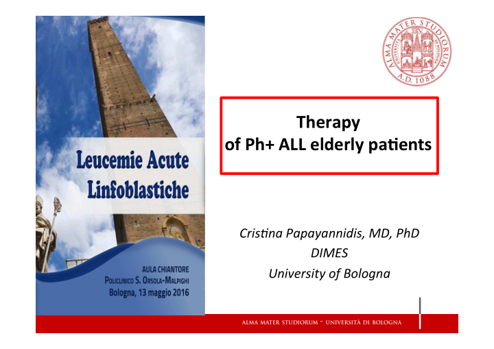 therapy of ph all elderly pa1ents