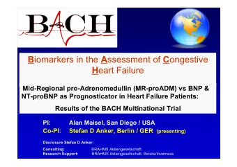 B iomarkers in the A ssessment of C ongestive H eart Failure  Mid-Regional pro-Adrenomedullin
