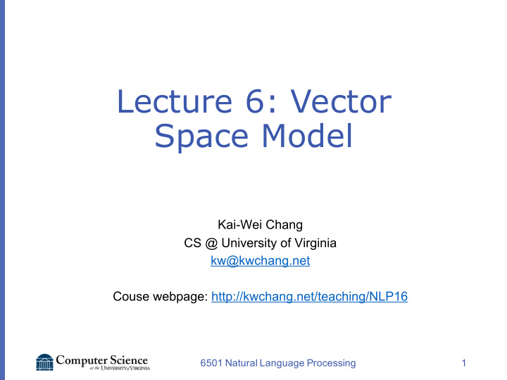 lecture 6 vector space model