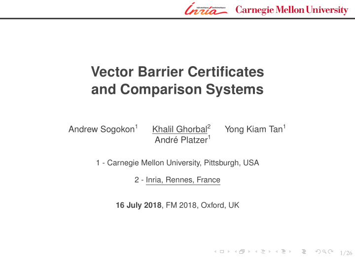 vector barrier certificates and comparison systems