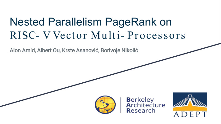 nested parallelism pagerank on risc v vector multi