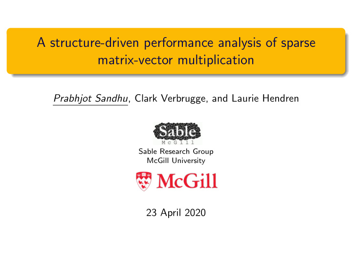 a structure driven performance analysis of sparse matrix