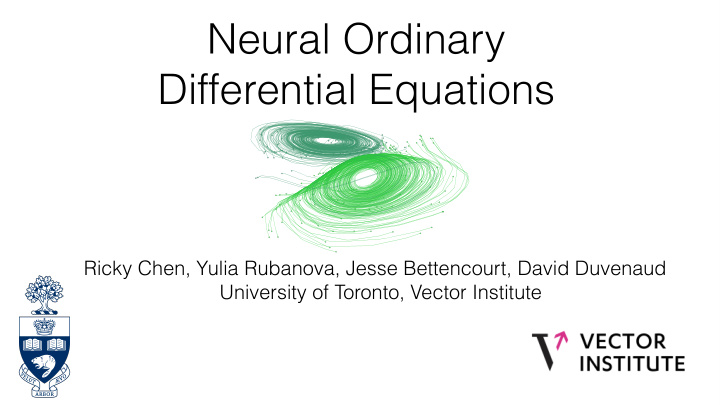 neural ordinary differential equations