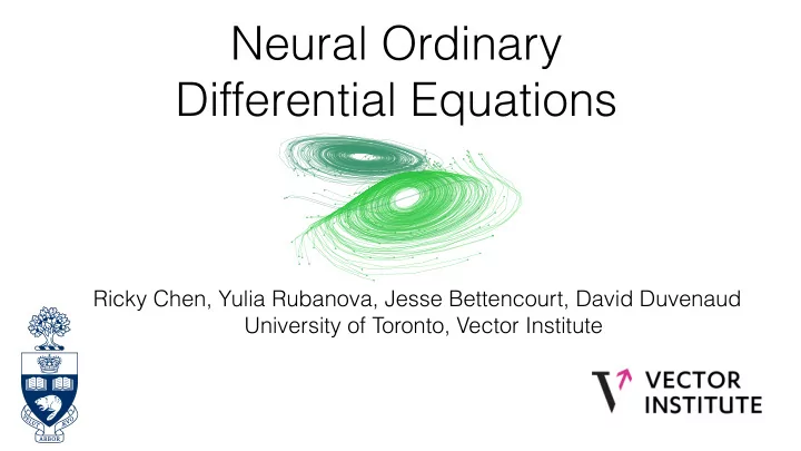 neural ordinary differential equations