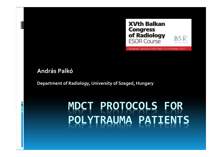 mdct protocols for polytrauma patients