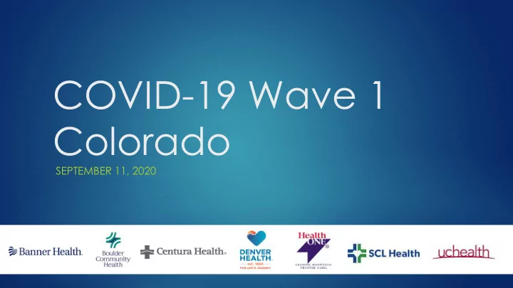 covid 19 wave 1 colorado