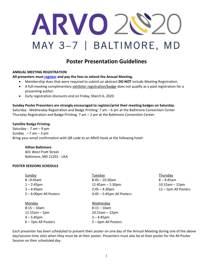 poster presentation guidelines annual meeting