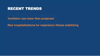 RECE  RECENT  NT TREN  TRENDS  DS  Ventilator use lower than projected  New hospitalizations for