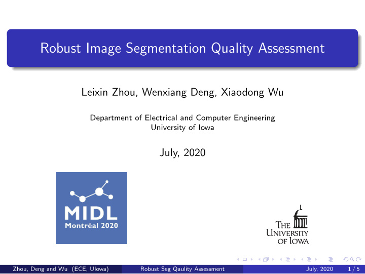 robust image segmentation quality assessment