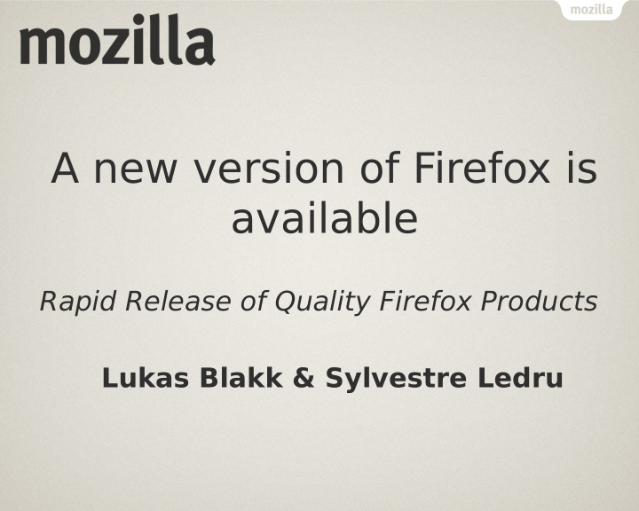 a new version of firefox is available