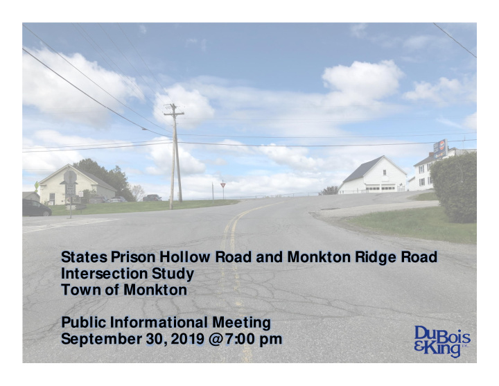 states prison hollow road and monkton ridge road