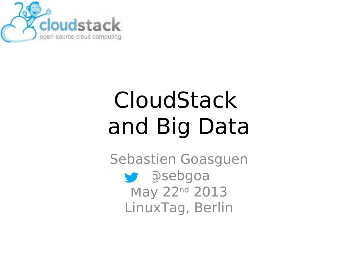 cloudstack and big data