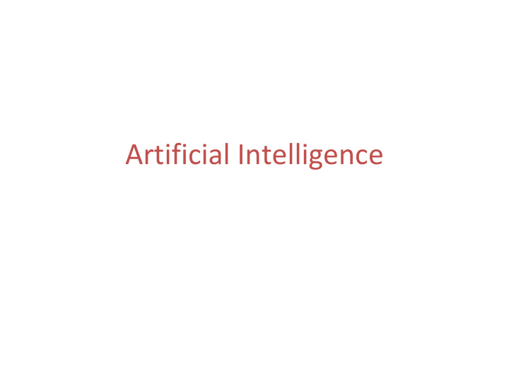 artificial intelligence artificial intelligence