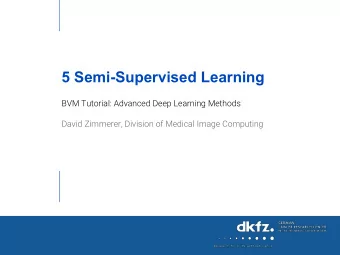 5 Semi-Supervised Learning  BVM Tutorial: Advanced Deep Learning Methods  David Zimmerer, Division