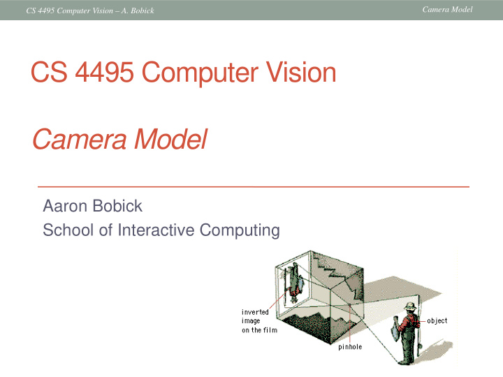 cs 4495 computer vision camera model