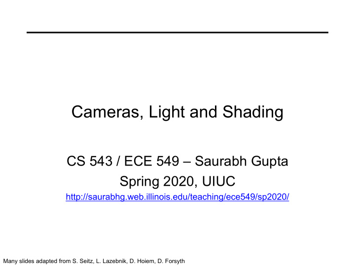 cameras light and shading