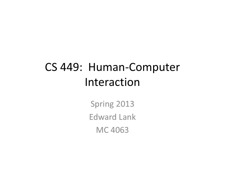 cs 449 human computer interaction