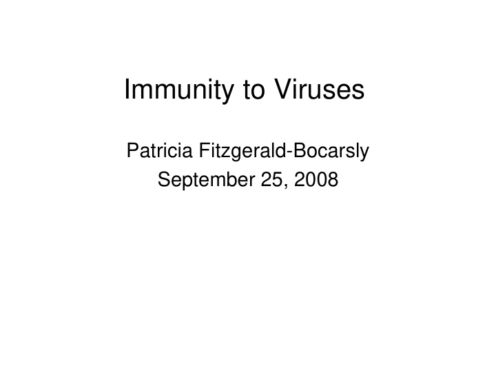 immunity to viruses