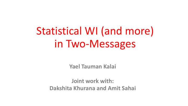 statistical wi and more