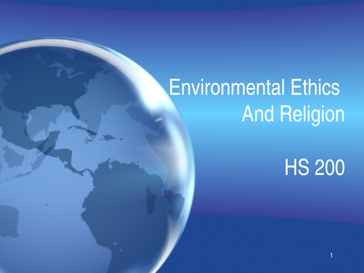 environmental ethics and religion
