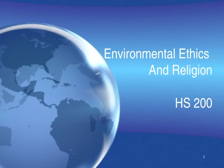 environmental ethics and religion