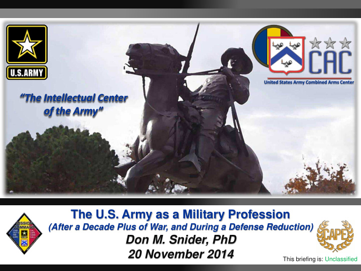 the u s army as a military profession