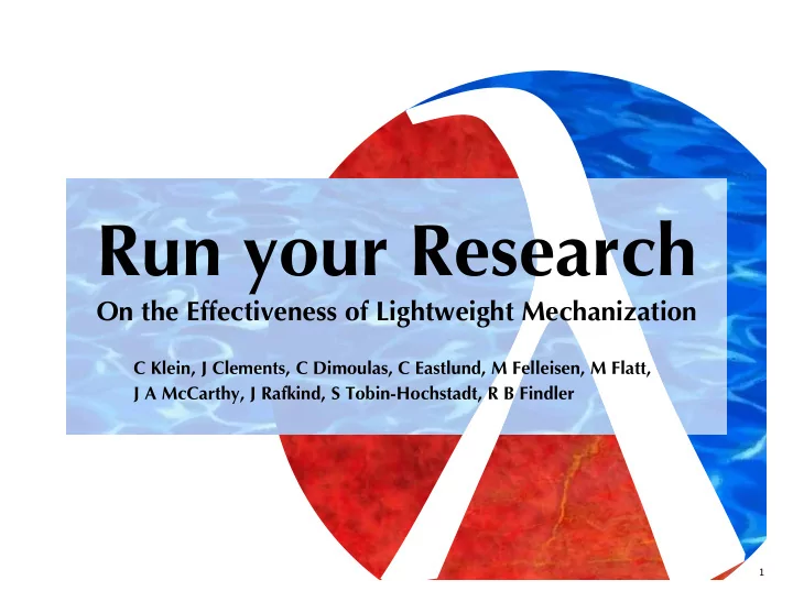 run your research