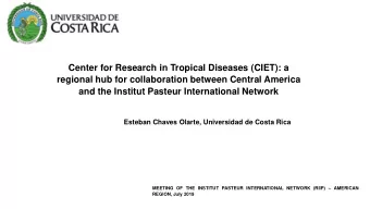 regional hub for collaboration between Central America and the Institut Pasteur International