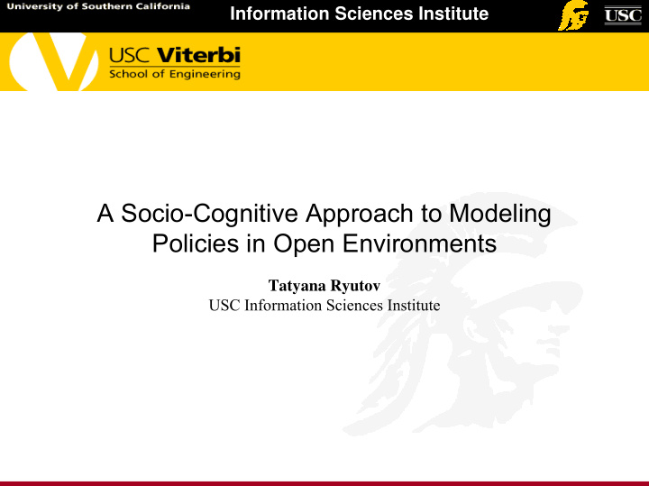 a socio cognitive approach to modeling policies in open